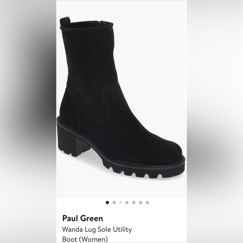 Paul Green Black Suede Ankle Boots